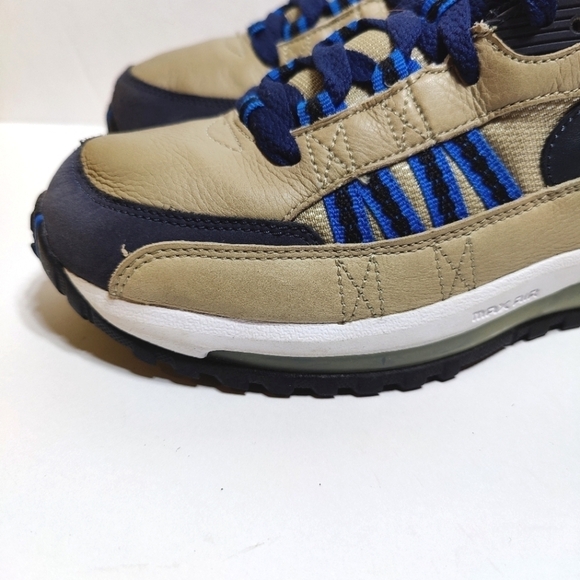 RARE Nike Air Max Terra Ninety Tan Black Blue Leather Athletic Sneaker men's 7.5 - Picture 6 of 10